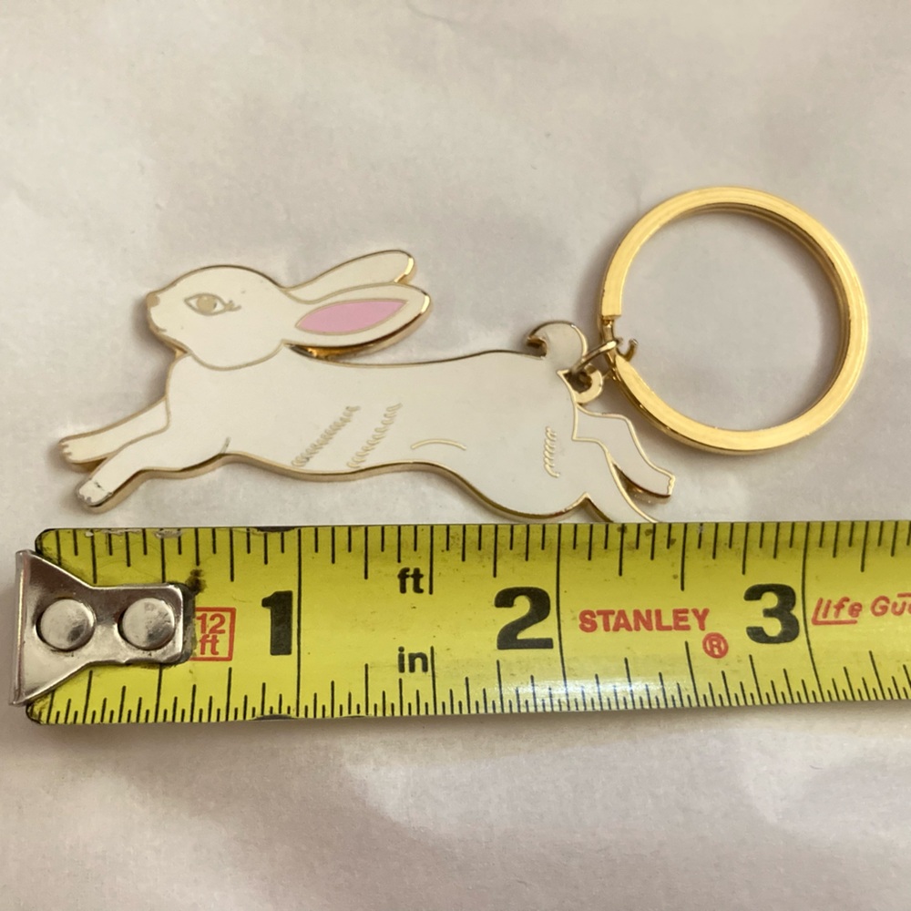 Enamel White Rabbit Keychain - Picture 4 of 6